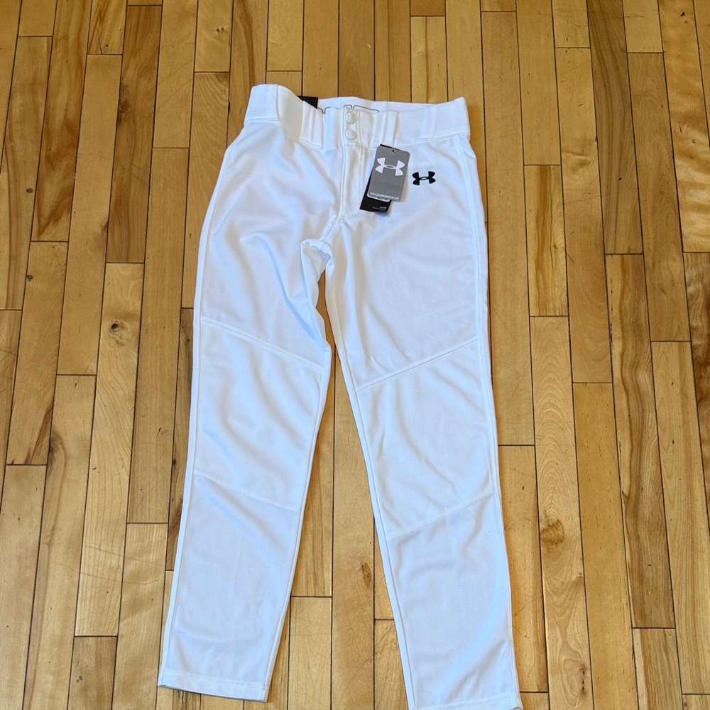 Boys Under Armour White Baseball Pants
